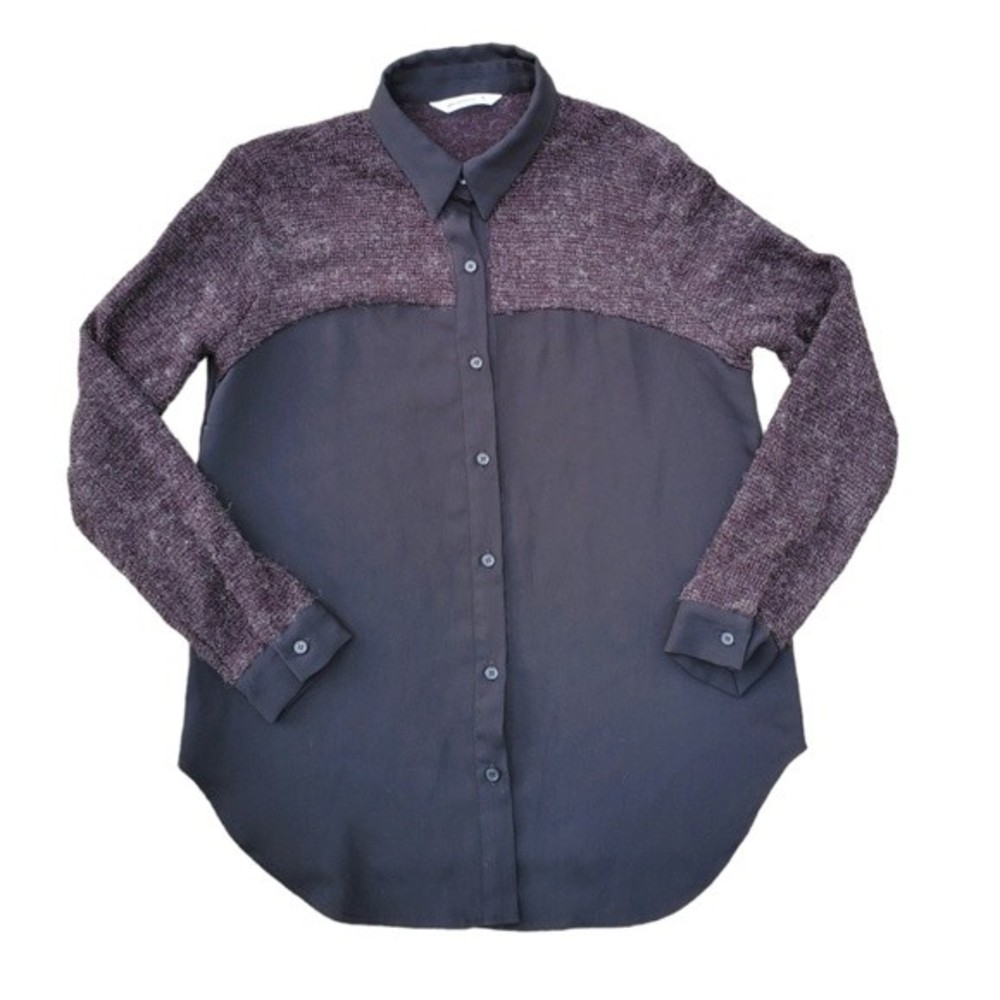 Black Uncommon Button-up Blouse